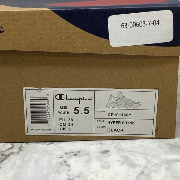 NEW! Champion Size 5.5 Youth Hyper C Link Shoe Athletic Black L9-1 - Picture 9 of 9